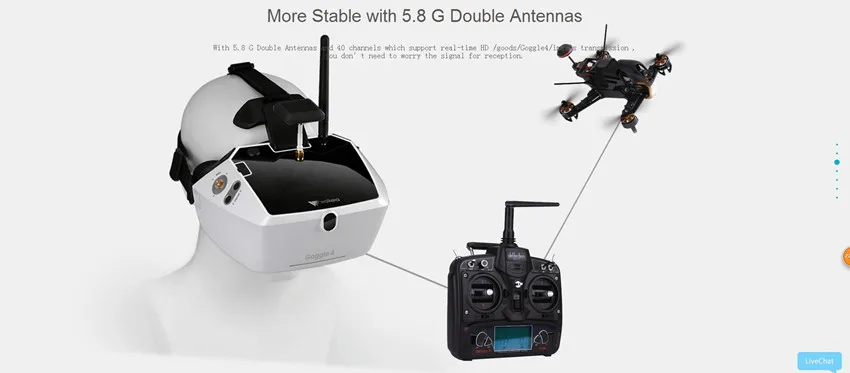 Walkera 5,8G 40 каналов Goggle4 Goggle 4 FPV видео изображения очки передачи FPV очки с антенной