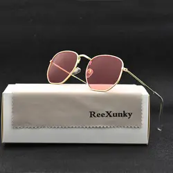 Тренд 2019 солнцезащитные очки Для женщин Брендовая Дизайнерская обувь площади ретро солнцезащитные очки металлические петли красный линзы