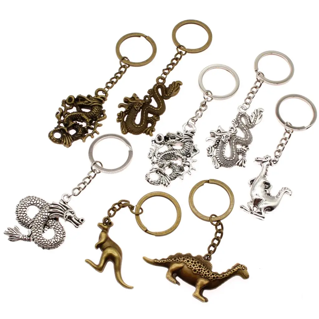

Creative Accessory Car Keychain Dragon Key Chain Dinosaur Key Rings Handmade Fashion Gift For Dad