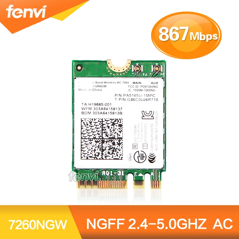 Brand New Intel Dual band 7260 7260NGW Wireless AC NGFF 2x2 802 11ac 867Mbps Wifi Bluetooth