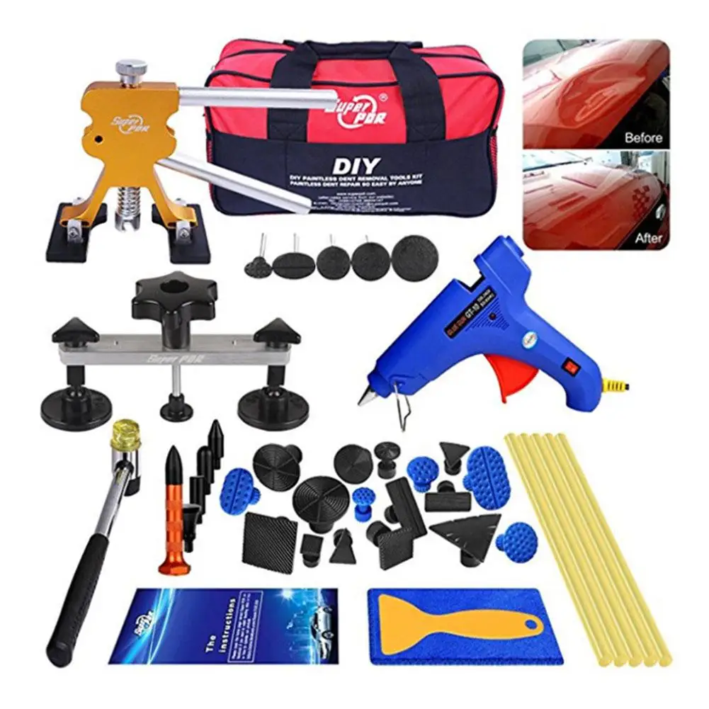  39Pcs/Set Super PDR Dent Puller Kit Dent Tab 20W Glue Machine Hail Removal Paintless For Car Body D