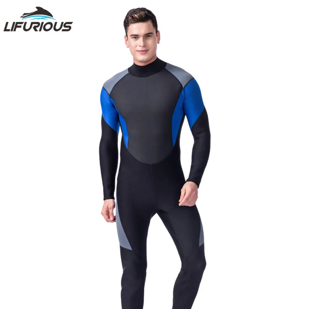 LIFURIOUS Soft Neoprene Dive Wetsuit Men Diving Suit Full Body