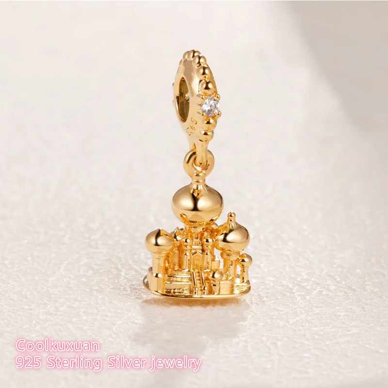 

2019 Mother's Day 100% 925 Sterling Silver Agrabah Castle Dangle Charm beads Fits Original brand bracelets Jewelry Making