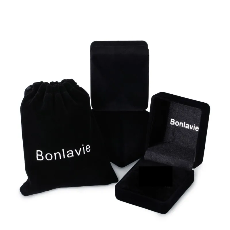 BONLAVIE Fine Jewelry 100% 925 пробы Серебряное кольцо круглой огранки обручальные кольца Обручальное натуральный камень Женщина Кольца Y0075R