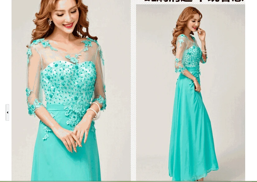 Синее длинное вечернее платье с круглым вырезом Vestido de festa longo Robe de Soiree Abendkleider MW1335