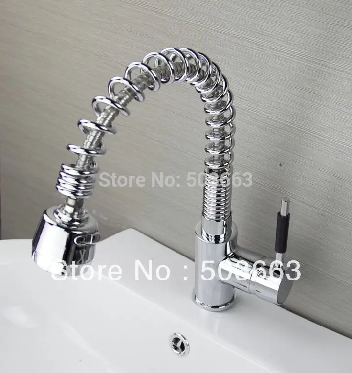 

Free Shipping Wholesale Pull Out Faucet Chrome kitchen Pull Out And Swivel Sink Mixer Tap L-9008 Mixer Tap Faucet