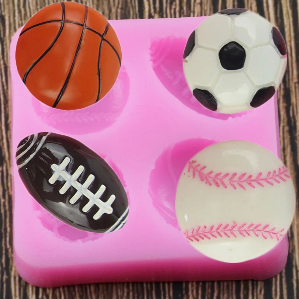 

Ball Football Basketball Baseball Football Soap mould Cake Decorating Tools DIY Baking Fondant Silicone Mold