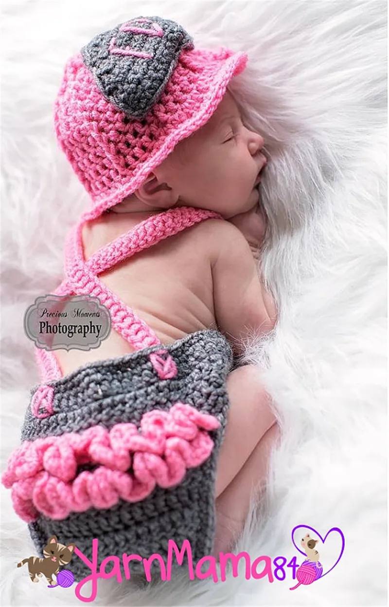 Helmet Crochet Baby Fireman Outfit Baby Firefighter Outfit Newborn