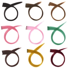 MapofBeauty 1" Длинные прямые 5 шт. Женская Сережка в одной части розовые белые синие чистые цвета наращивание волос поддельные синтетические волосы на клипсах