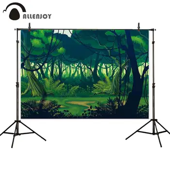 

Allenjoy photocall photo background cartoon forest branch green jungle party landscape leaf spring outdoor photography backdrop