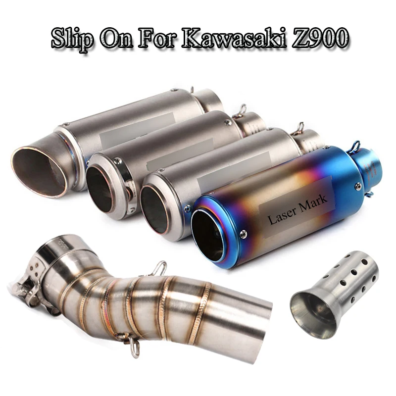 

For Kawasaki Z900 Slip On 51MM Motorcycle Silencer Exhaust Muffler Tube ATV Middle Link Pipe Exhaust Tail Pipe With DB Killer