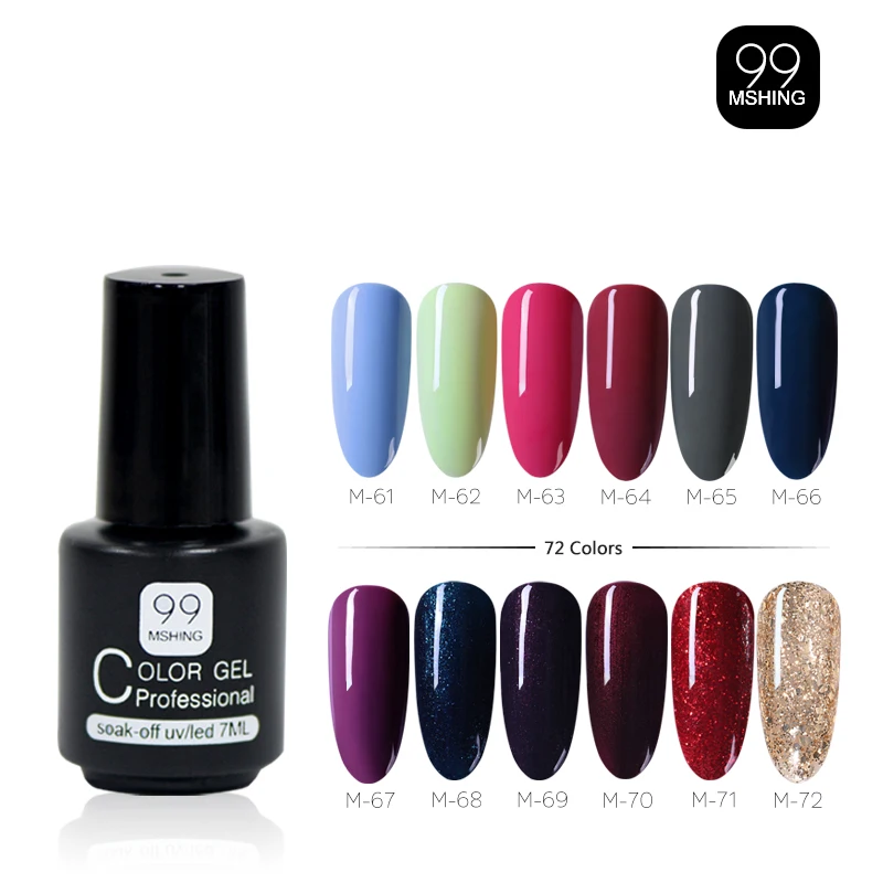 

MSHING99 Gel Polish Set For Manicure Semi Permanent Vernis top coat UV LED Gel Varnish Soak Off Nail Art Gel Nail Polish