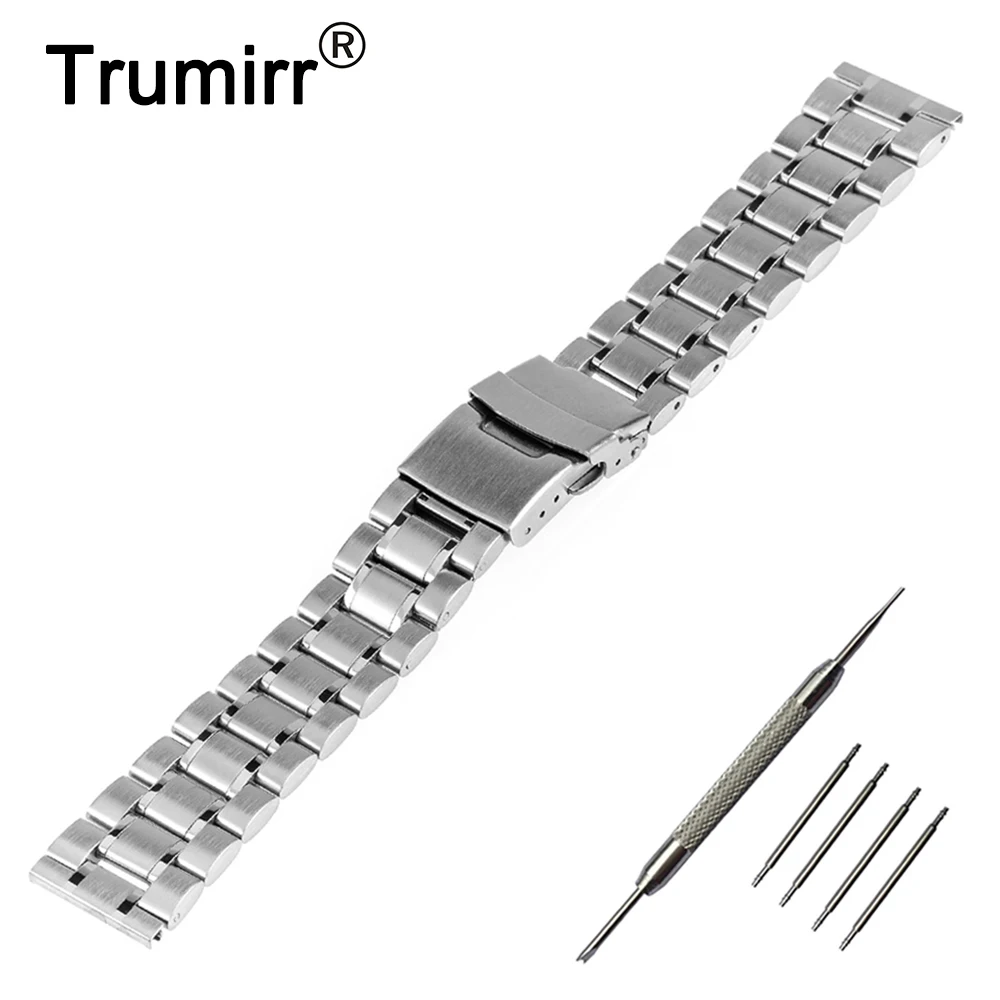 

16mm 18mm 20mm 22mm 24mm Stainless Steel Watch Band Safety Buckle Watchband for Citizen Wrist Belt Bracelet Black Gold Silver