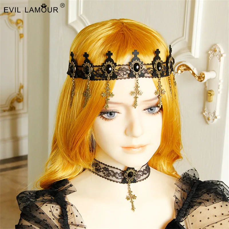 

Free shipping Fashion Women cross Baroque crown headband girl's Halloween headwear lady's Gothic Masquerade hair accessories