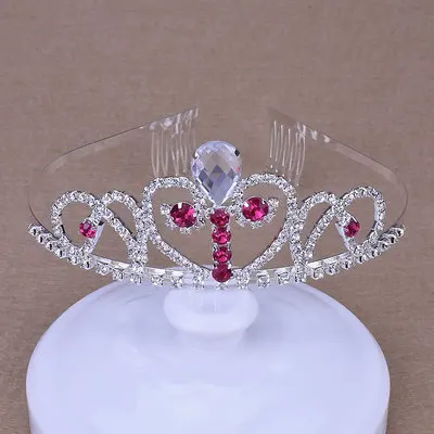 Dia dos namorados de Cristal Tiara Hairband Menina Miúdo Princesa do baile de Finalistas do Partido Coroa de Noiva Accessiories Princesa Prom Crown Headband (3)
