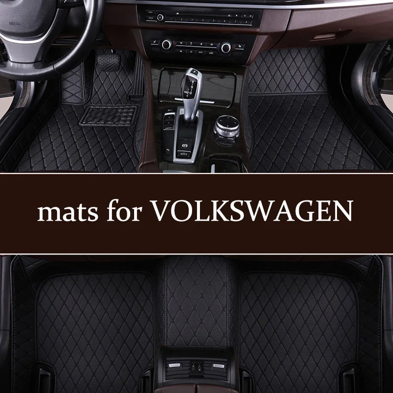 Кожаные автомобильные коврики для VOLKSWAGEN Amarok Canyon Aventura Atlas Beetle A4 A5 Bora Polo Golf Maggiolino