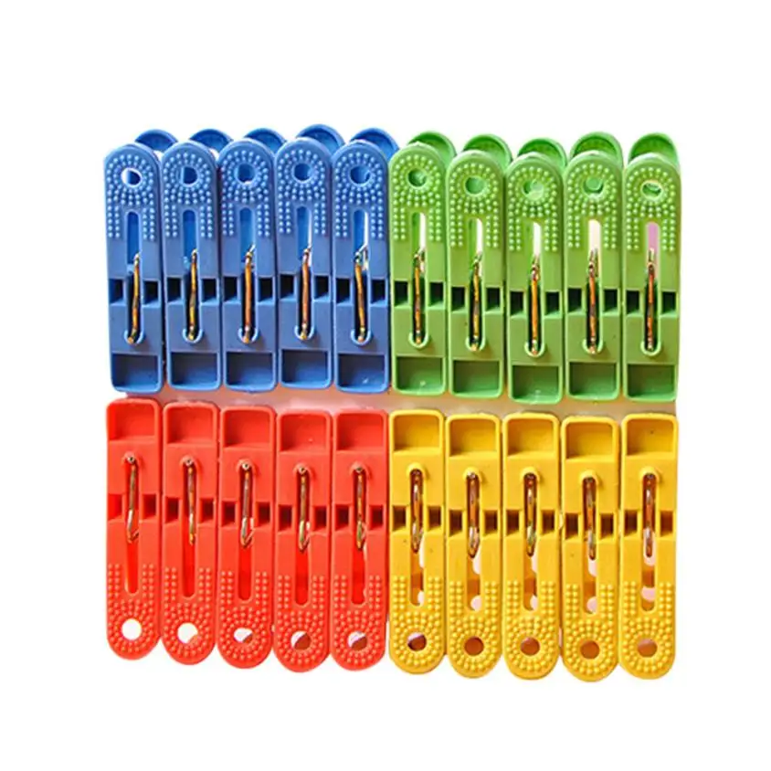 20pcs Colorful Home Plastic Clip Clothespin Quilt Clip Clothes Clip
