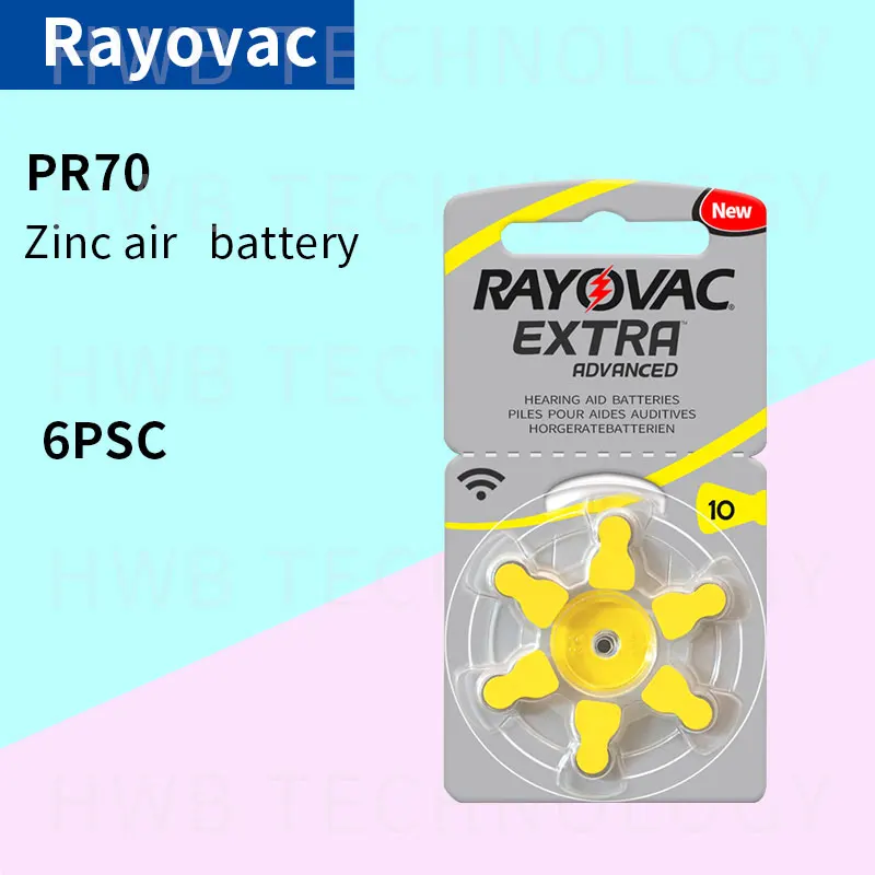 

1pack(6 batteries) Genuine original PR70 P10 A10 S10 zinc air button battery for Hearing aid free shipping
