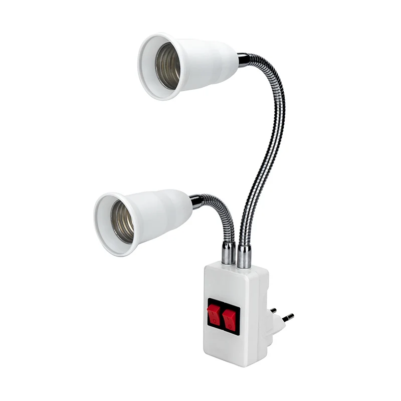 

LED Lamp Base Double E27 Socket AC85-265V max 60W Adjustable Adapter EU US Plug Light Bulb Fitting Energy Saving Lampada Holder