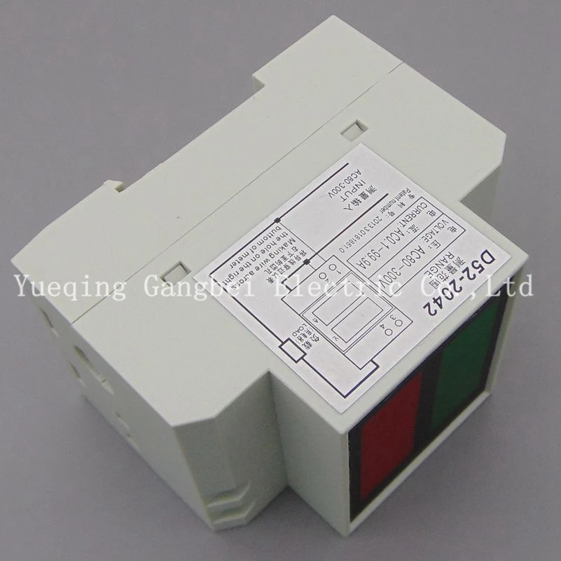 D52 2042 Din rail двойной светодиодный дисплей измеритель напряжения и тока рейка