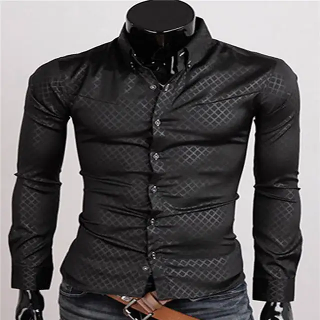 White Men Shirt Slim Fit Long Sleeve Shirt masculinos Spring Outwear ...