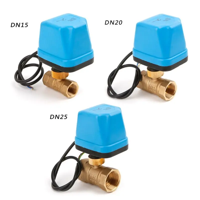 DN15 DN20 DN25 AC220V Электрический шаровой кран из латуни шаровой клапан с электроприводом Электрический двусторонней клапаны