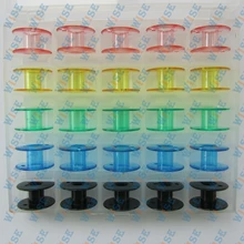 Box of 25 Color Bobbins Brother Babylock Singer Janome elna Kenmore #2518P