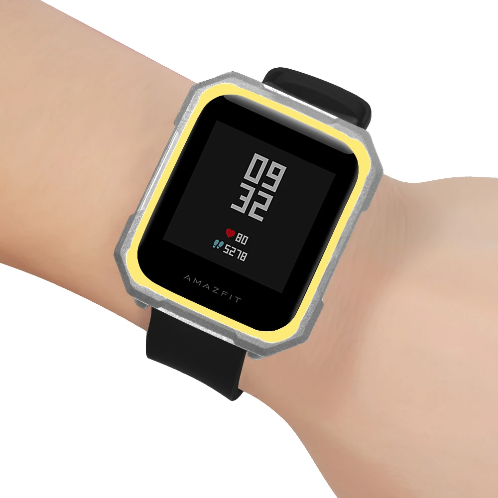 Мягкий защитный силиконовый чехол для Xiaomi Huami Amazfit Bip Youth Watch, Двухцветный силиконовый чехол