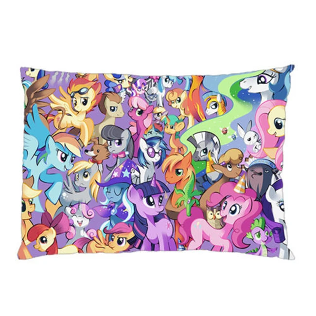 

Hot New My Little Pony Pillow Cover Girls Gift My Little Pony Pillowcase Custom Rectangle Print Kid Pillowcases Two Sides 20x30
