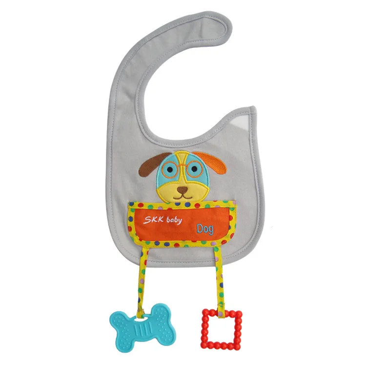 Прозрачные непромокаемые детские нагрудники с рисунком животных из мультфильма, с прорезывателем, игрушка, слюнявчик, полотенце, чехол, серия для детей - Цвет: Grey