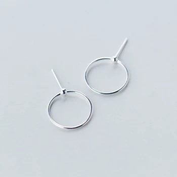 

MloveAcc 100% 925 Sterling Silver Jewelry Women Fashion Round Style Stud Earrings Gift for Girls Teens Lady