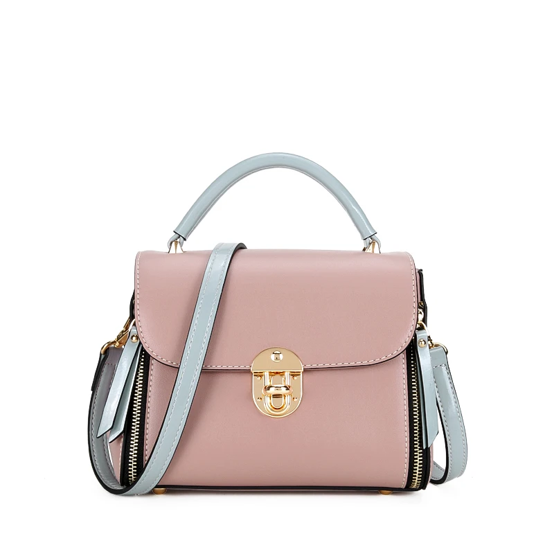 JIANXIU/Брендовая женская сумка из искусственной кожи, Женская Роскошная ручная сумка, двойная молния, дизайн, новые сумки через плечо - Цвет: Pink