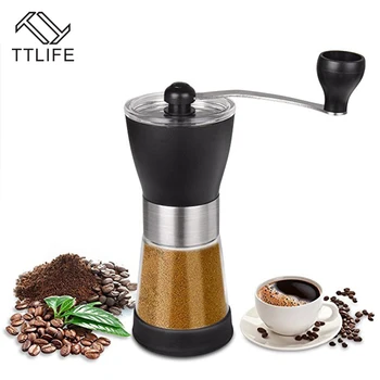 

TTLIFE Flash Deal Manual Coffee Grinder Washable Stainless Steel Kitchen Mini Manual Hand Coffee Grinder Beans Nut Grinders Mill