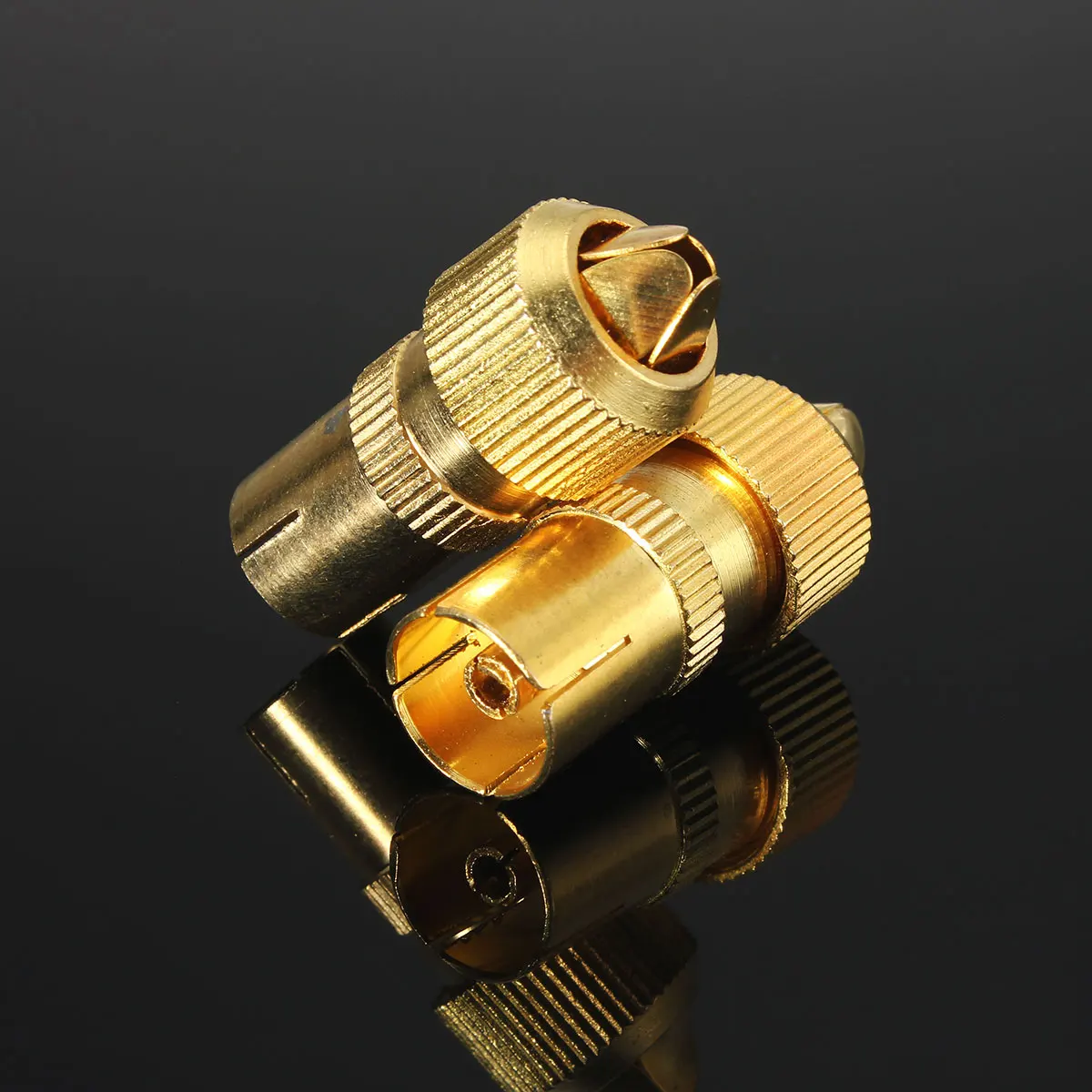 2PCS lot Female TV Aerial Connector Adapter RF Coax Coaxial Cable Socket Bamboo Head RF Female