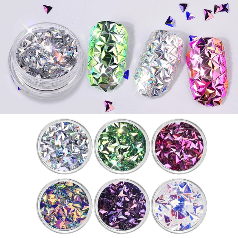 6 цветов ногтей советы перемешанный Блеск Блестки УФ гель Блестящий Алмазная