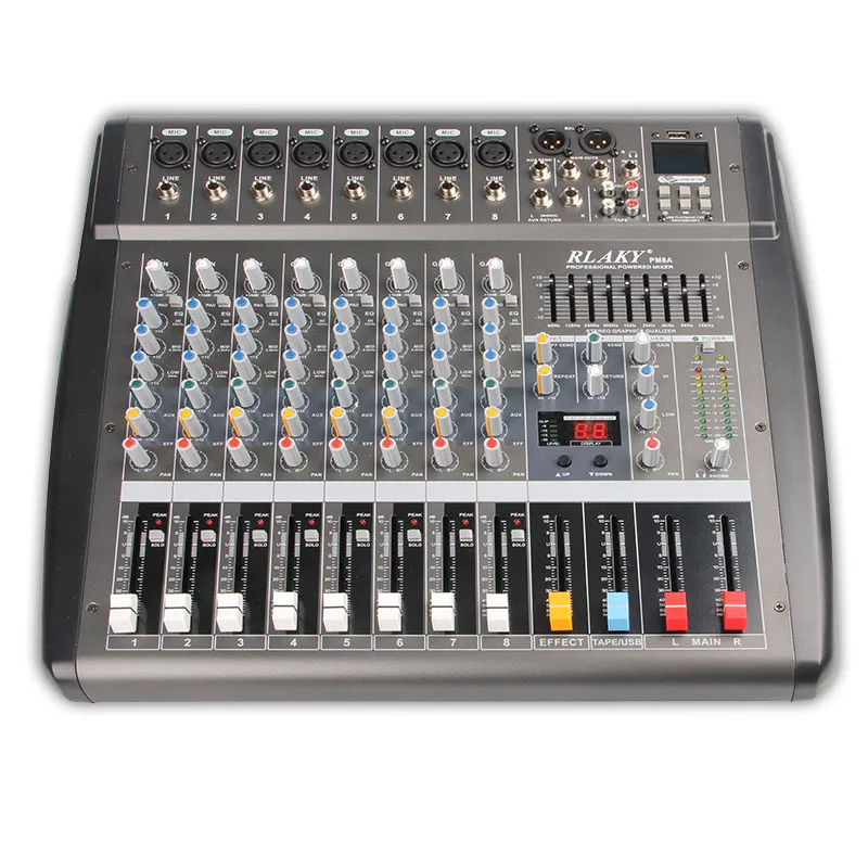Высокое качество мощность ed микшер аудио DJ power Mate 380 Вт 8 каналов мощность ed усилитель микшер с мощной консолью