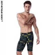 Для мужчин купальники Длинные Колени Для мужчин плавание Мужские Шорты для купания быстросохнущая плюс Размеры Sunga Для мужчин плавание шорты регулируемый пояс гей купальники