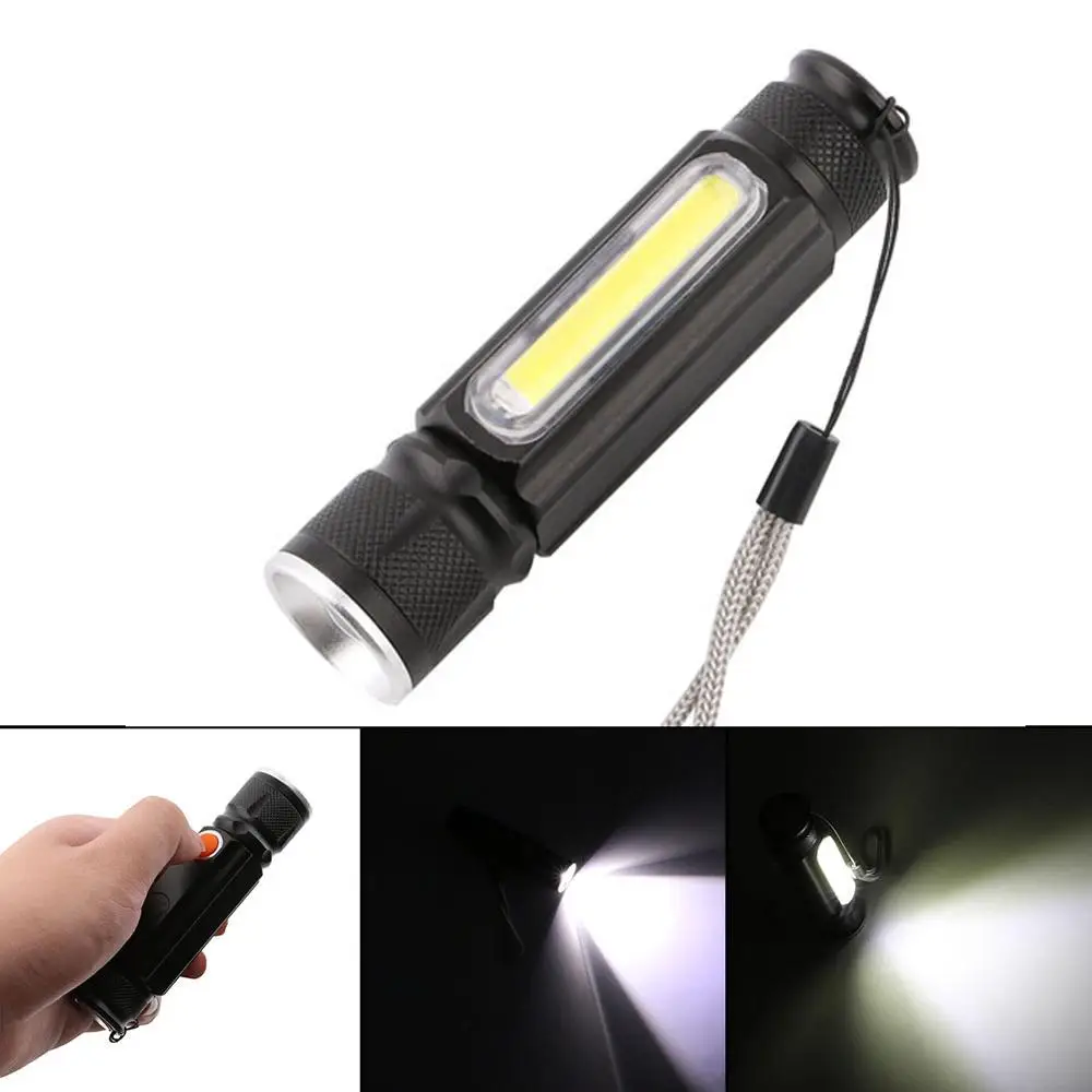 

ZooM 5000LM Multifunctional LED Flashlight USB Rechargeable battery Powerful T6 torch Side COB Light linterna tail magnet