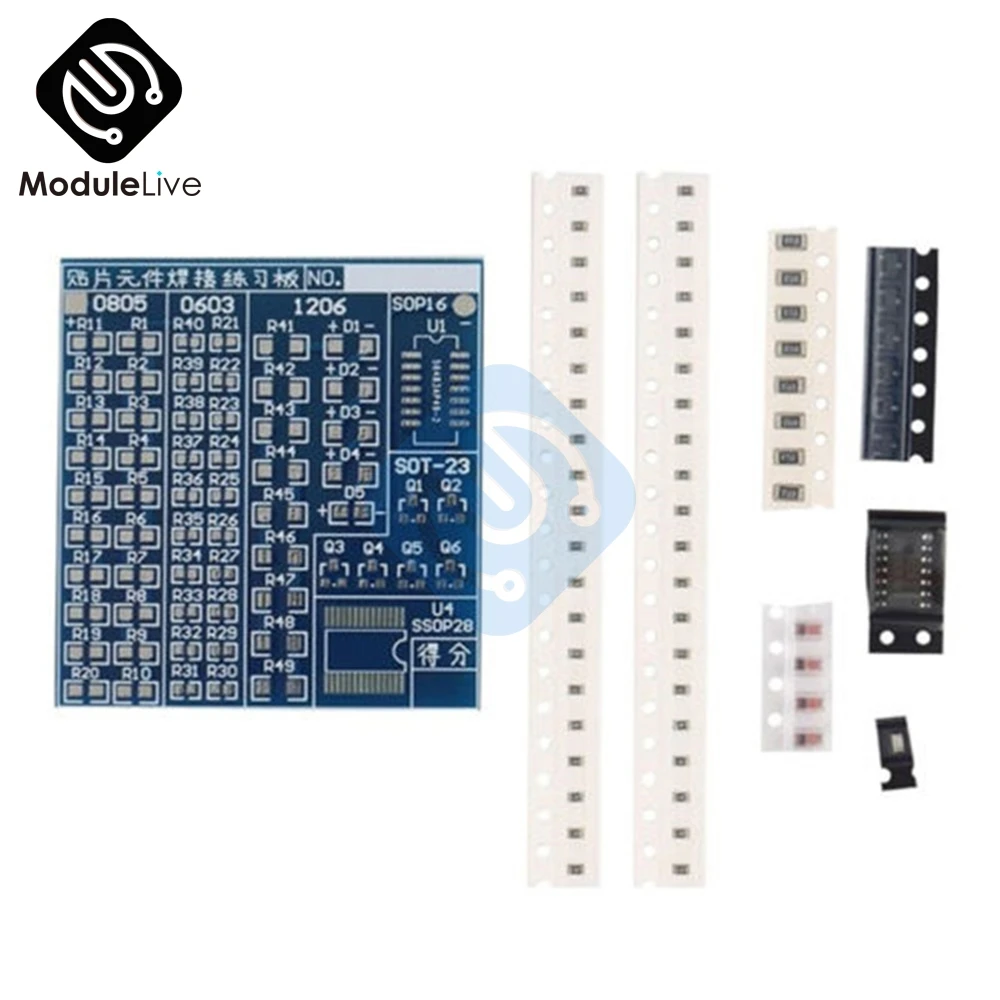 SMT SMD компонент сварки практика сварки синий печатной платы пайки обучение Eletronice инструменты Diy наборы