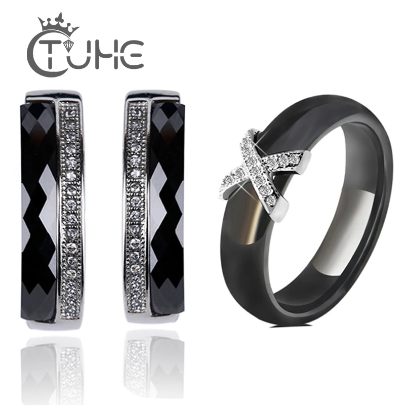 Simple Stainless Steel Engagement Jewelry Sets Cubic Zircon for Women X