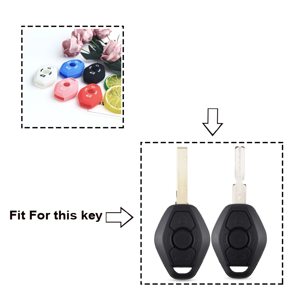 KEYYOU 3 кнопки дистанционного ключа силикона протектор FOB чехол для BMW серий 7 X3 X5 Z3 Z4 3 5 E38 E39 E46 E83 M5 325i