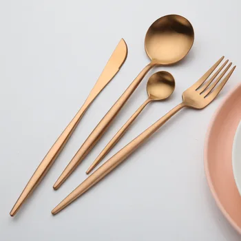 

24PCS/Set Knives Forks Spoons Teaspoon Dinner Cutlery Set Western Kitchen Dinnerware Stainless Steel Home Party Tableware Set