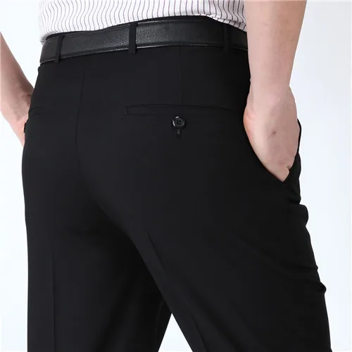 Suit Pants Mens Silk Dress Pants High Quality Straight Long Trousers ...