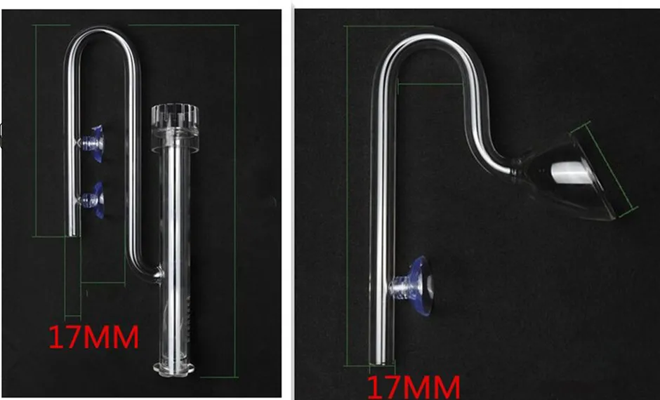 Glass pipe lily poppy peony spin surface skimmer inflow outflow 13mm 17mm aquarium water plant tank filter ADA quality mini nano - Цвет: 4fenyoumojinchushui