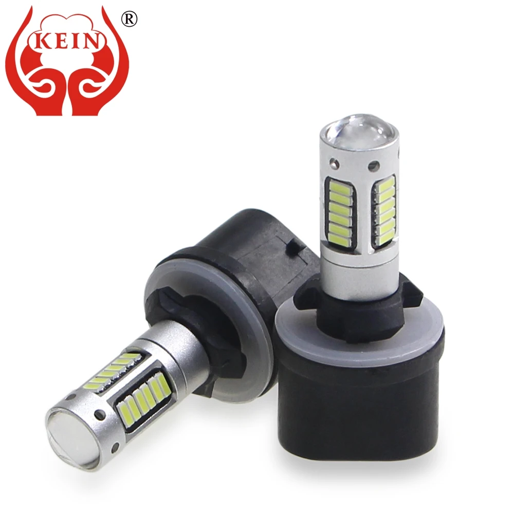 

KEIN 2pcs H27 880 Led Car Fog Lamp Auto 4014 30SMD DRL External Daytime Running Driving Lights Lamp fog bulbs Vehicle White 12V