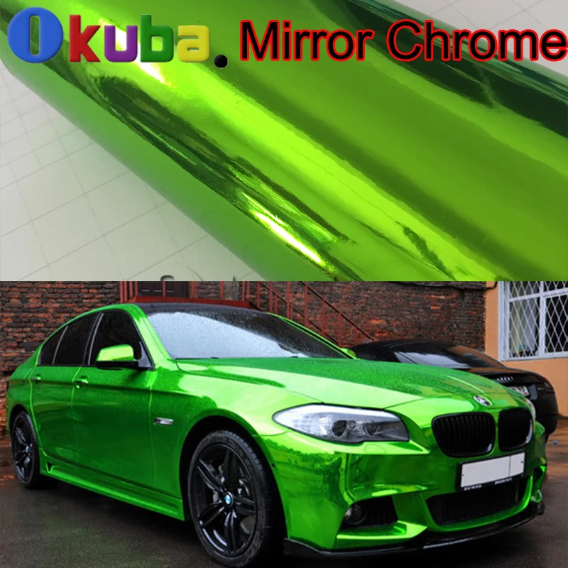 

2016 New Arrival Green Chrome Vinyl Wrap Mirror Chrome Film For Car Styling Cover Sticker Air Bubble Free 20m/roll