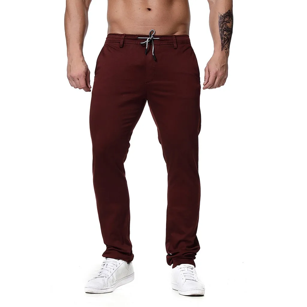 Модные мужские классические однотонные брюки повседневные брюки рабочие брюки