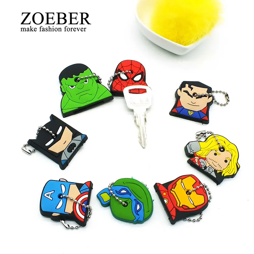 ZOEBER милый мультфильм герой силиконовый брелок женщины любят ключ крышка аниме