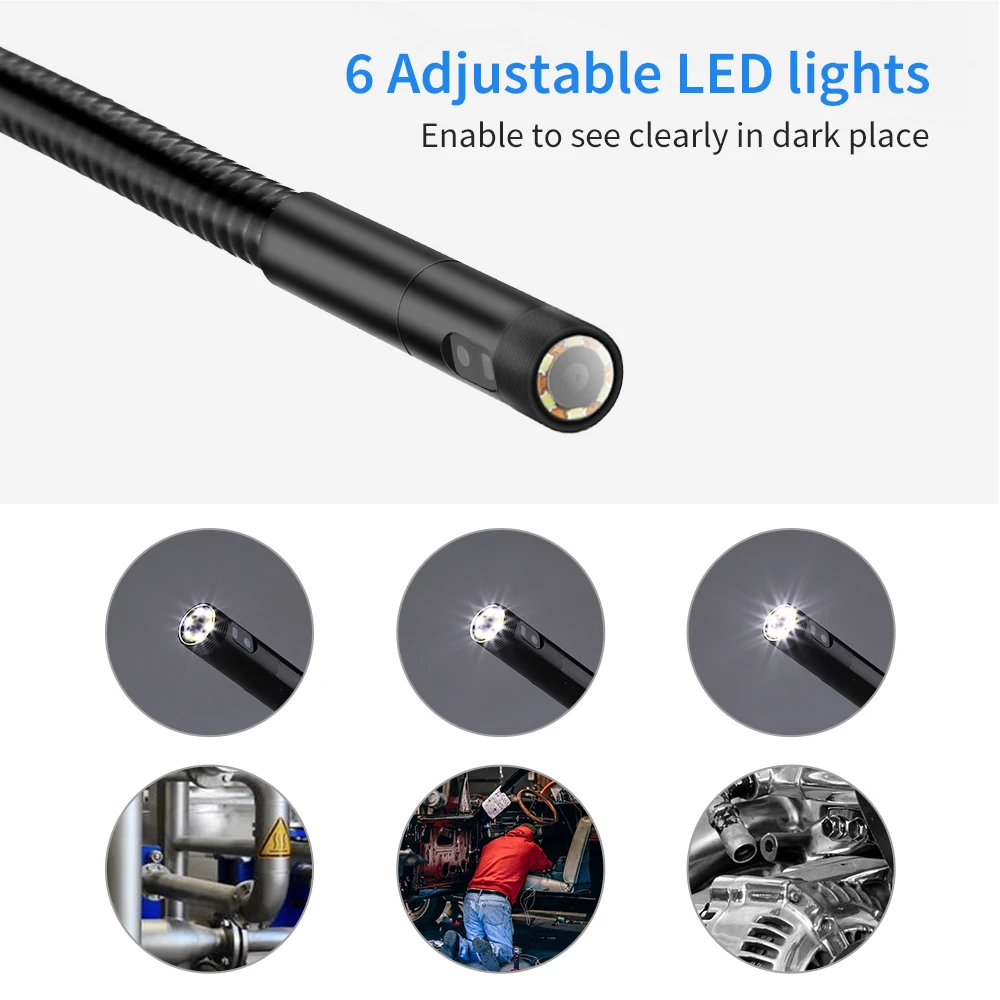  EYOYO NTS300 3M 8mm Endoscope Dual Camera Lens Flexible IP67 Waterproof Inspection Borescope Camera