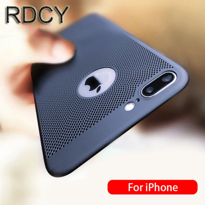 

RDCY Hard PC Case for iPhone 6 6S 7 8 Plus Hollow Heat Dissipation Cases for iPhone X XS XR XS MAX Back Cover Shell